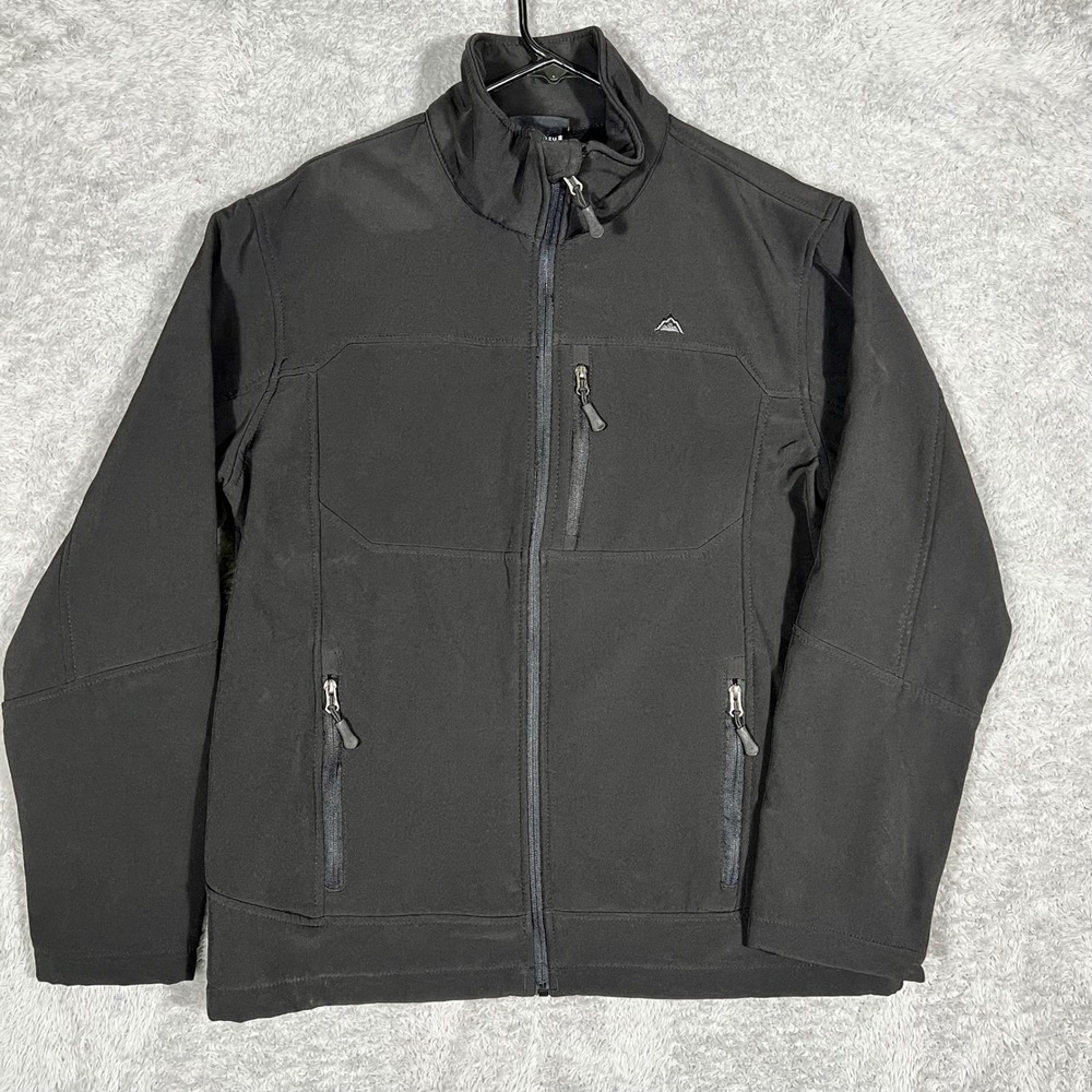 Snozu Performance Mens Softshell Jacket Black Fleece Lined Full Zip Large